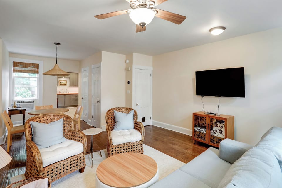 Living room with Roku Smart TV