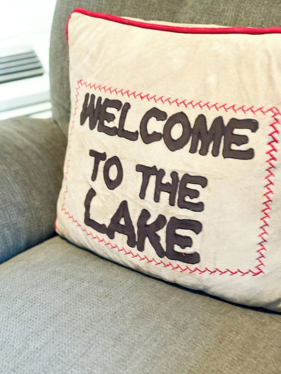 Lake vibes only! This comfy pillow sets the tone for your relaxing getaway.