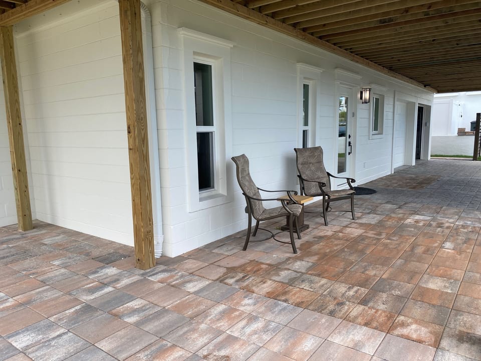 The front patio