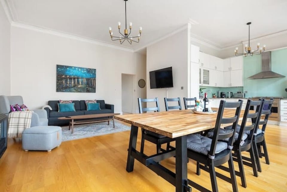 Living room and dining area