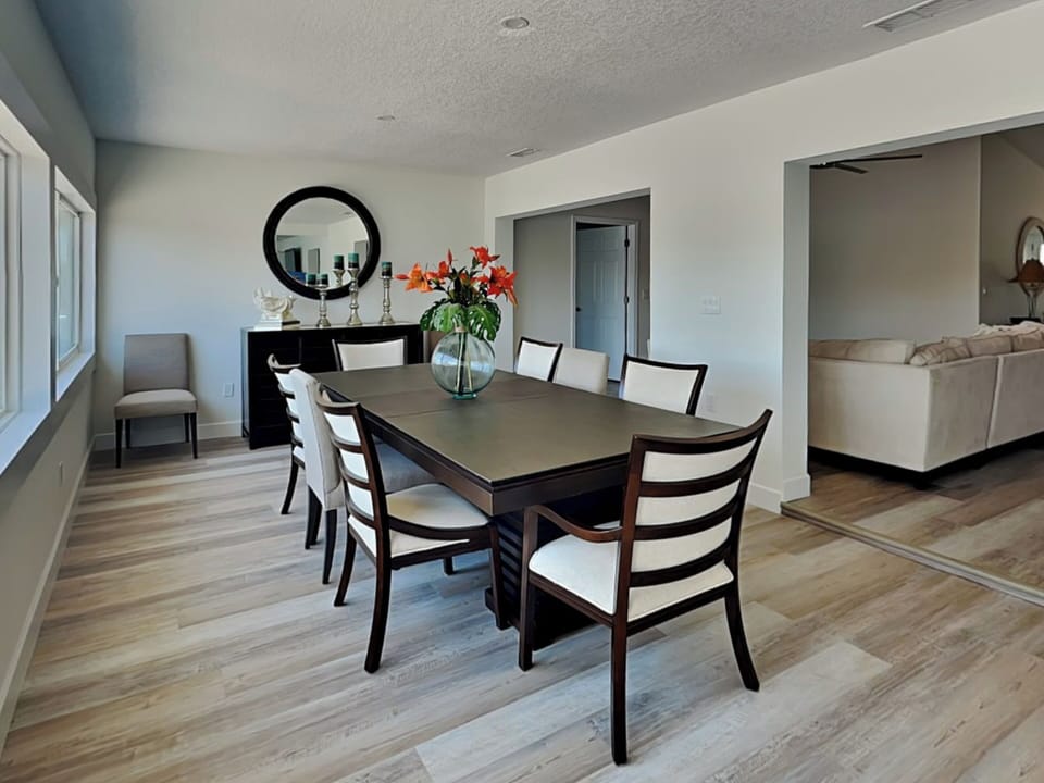 Dining Area - Seating for Six, with Canal View + Deck Access