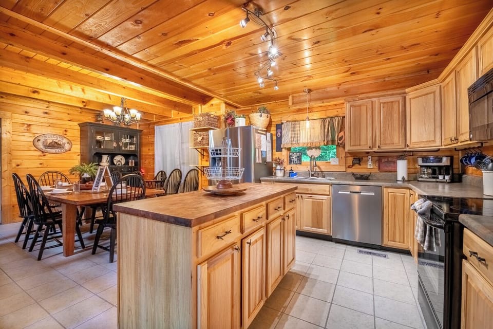 Timber Tails' fully-equipped kitchen
