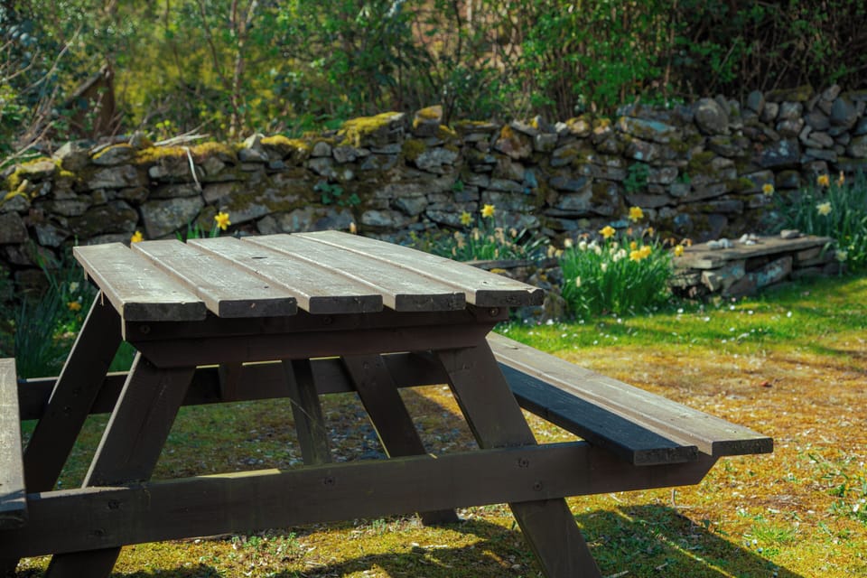 Picnic bench in the garden