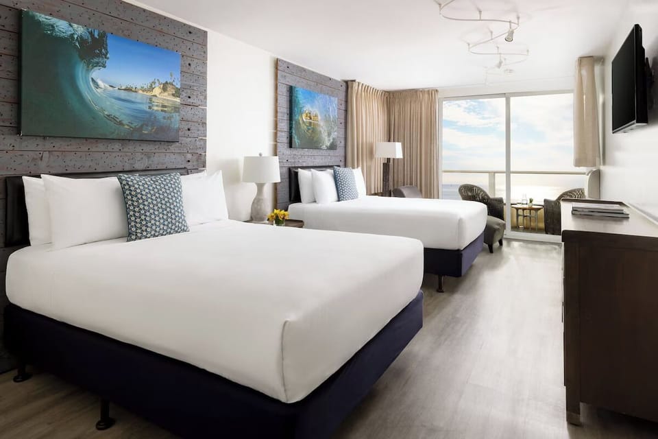 Unit with Two Queen beds. Exact unit will be assigned upon arrival. Views, colors, and decor may vary.