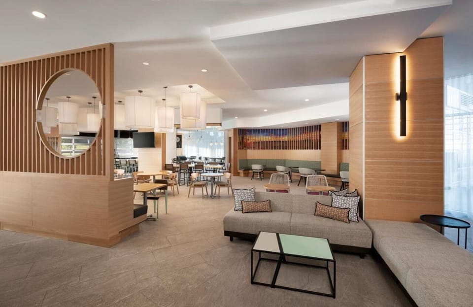 Gather for cocktails and conversation in a designer open lounge