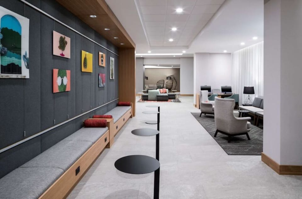 Settle in with a book along the cozy gallery-style seating