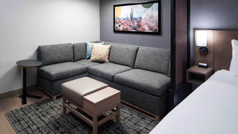 Kick back on the roomy sectional after a full day out.