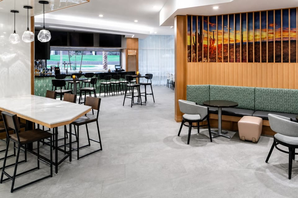 Settle into stylish seating for relaxed chats and drinks.
