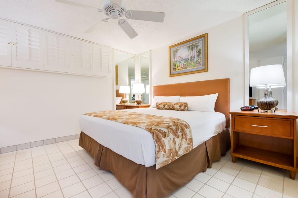 Another angle of the spacious bedroom featuring a comfortable king bed, ensuring a peaceful night's sleep during your stay.