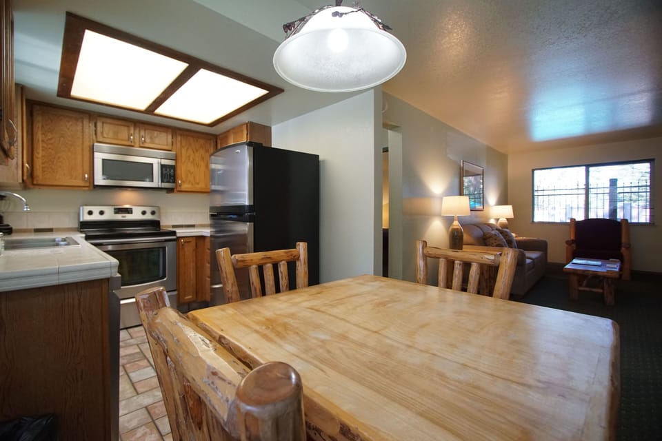 Bright dining area adjacent to kitchen