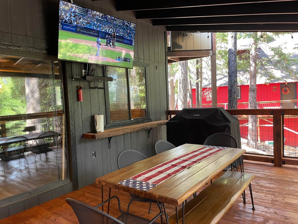 Main Level Balcony with TV