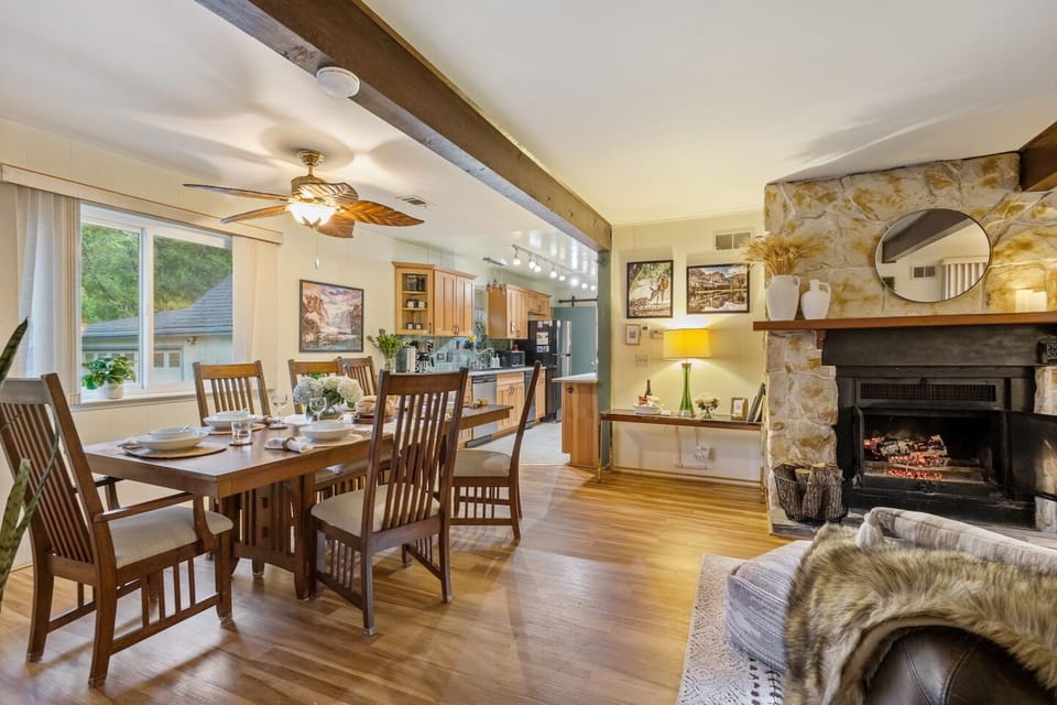 Gather, dine and connect in the bright open concept dinning area with seating for up to 10. 