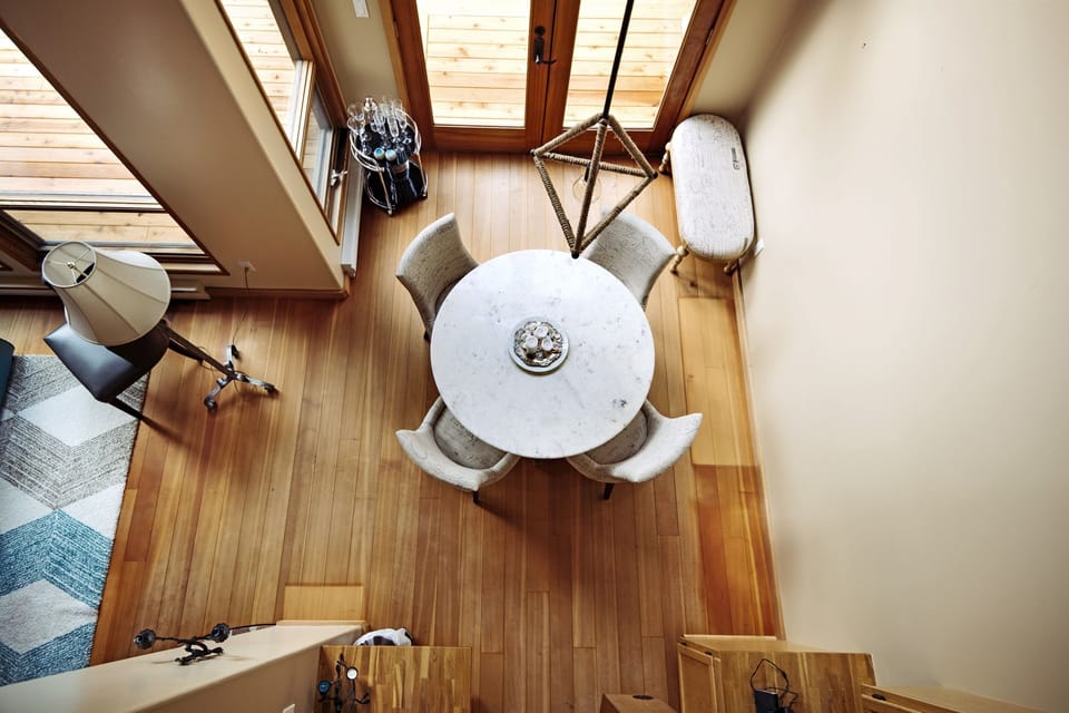 Dining table with seating for four