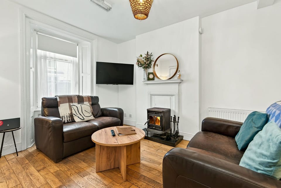 Relax in our comfy and warm living space with wood burning stove
