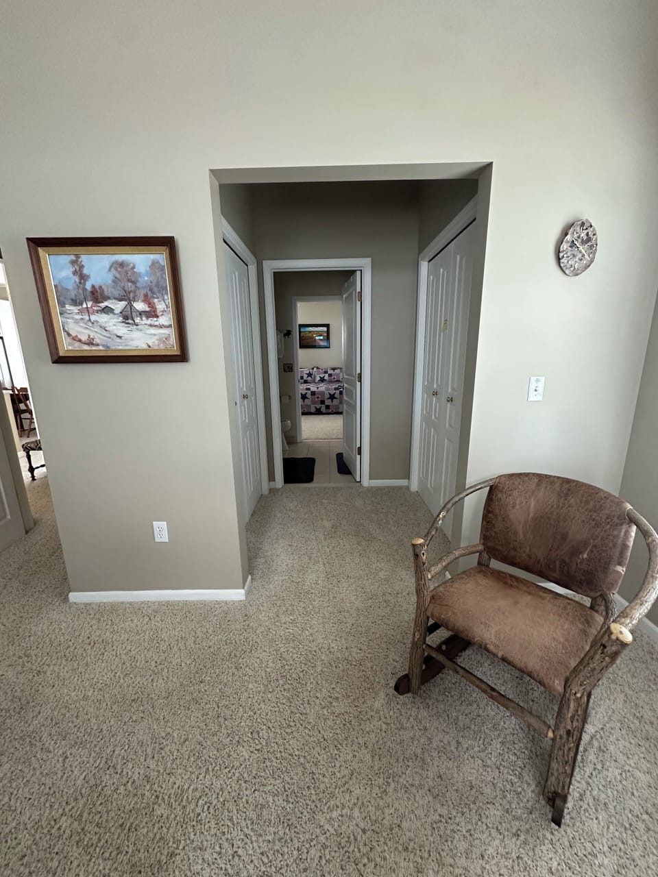 Bedroom looking into the jack and Jill bathroom to the other bedroom 