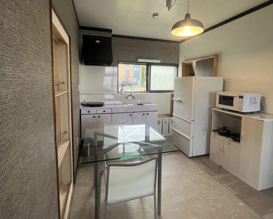 Mini kitchen and dining area