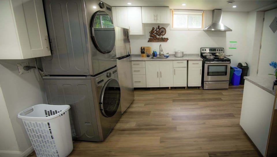 Kitchen stocked with cooking basics
