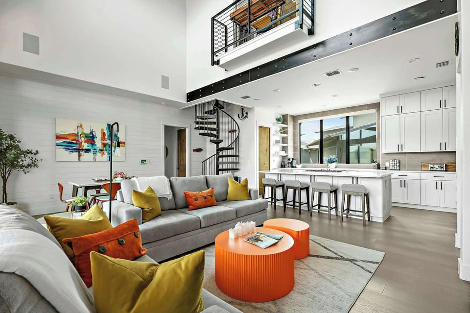 Living room with Queen sofa bed