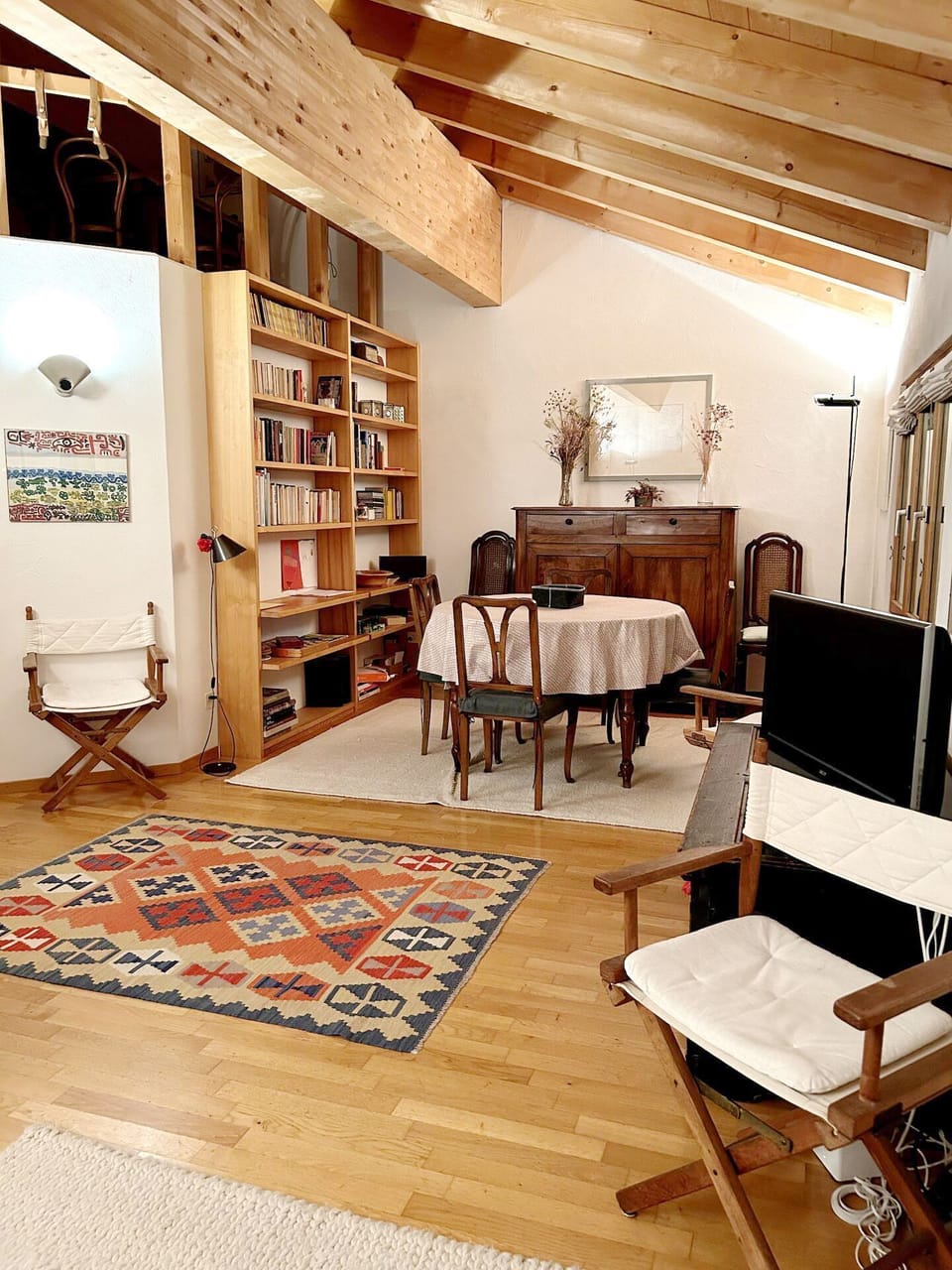 Living room with dining room