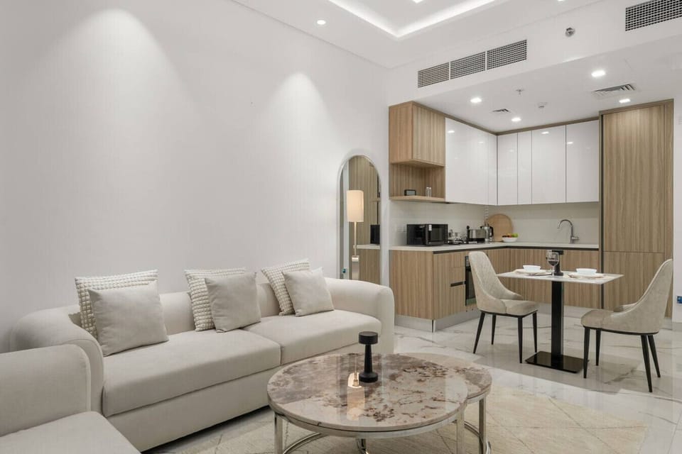 Living Room: Stylish space with modern decor, perfect for relaxing or enjoying meals!