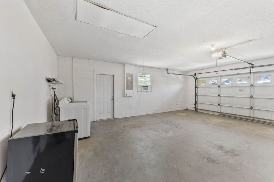 2-car garage with washer/dryer.