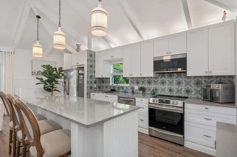 Renovated kitchen, fully stocked and includes coffee and water!