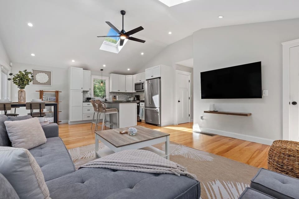 Netflix and chill in your cozy living room! Sink into the comfort of our plush seating as you indulge in your favorite shows and movies on the TV. It's the perfect setup for a relaxing movie night or binge-watching session