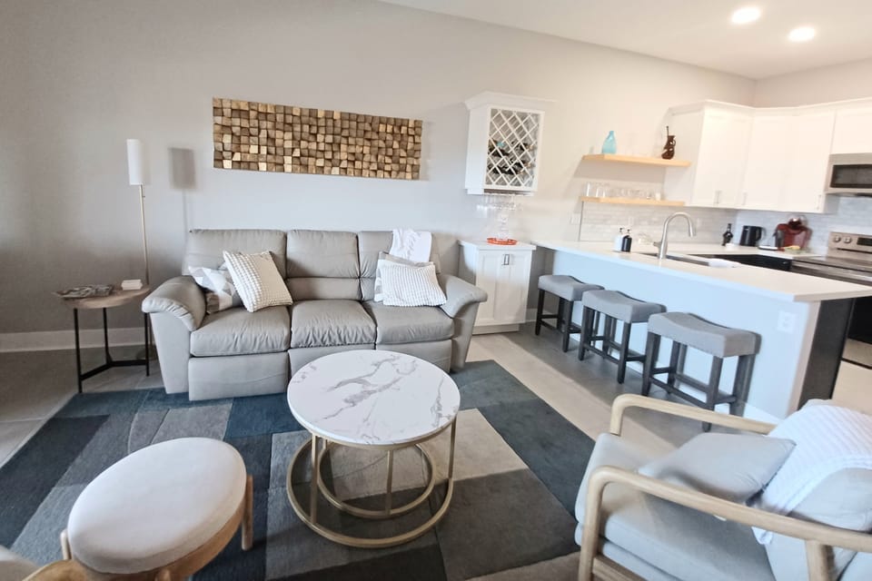 Living room open to kitchen