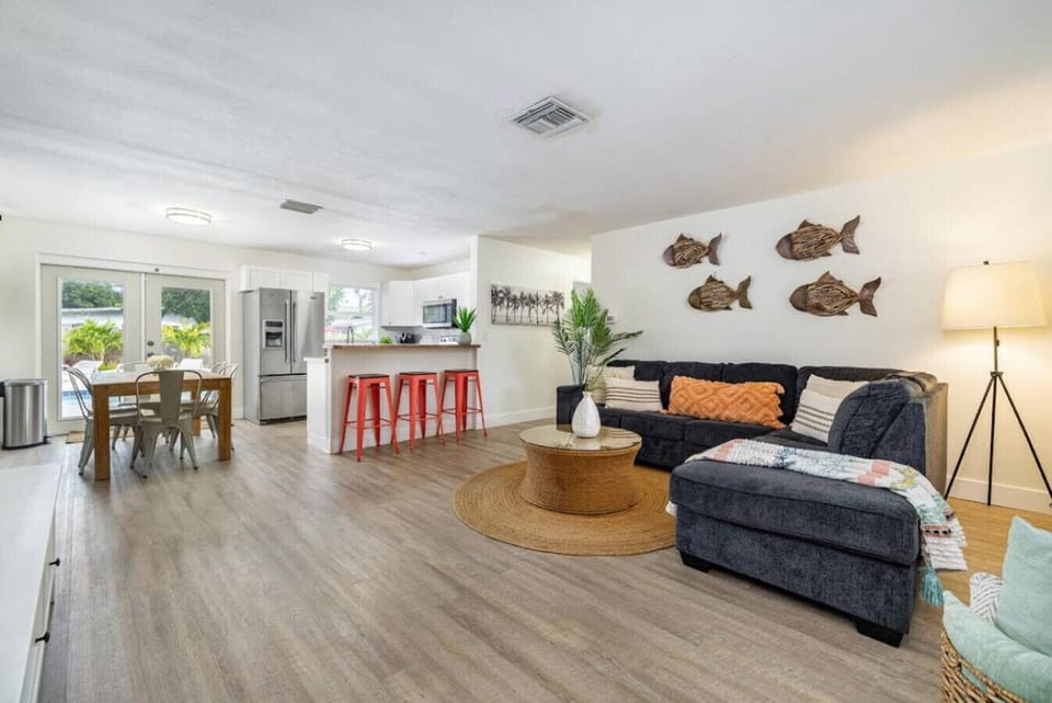 Coastal Style Living Room with a pull out Queen Bed