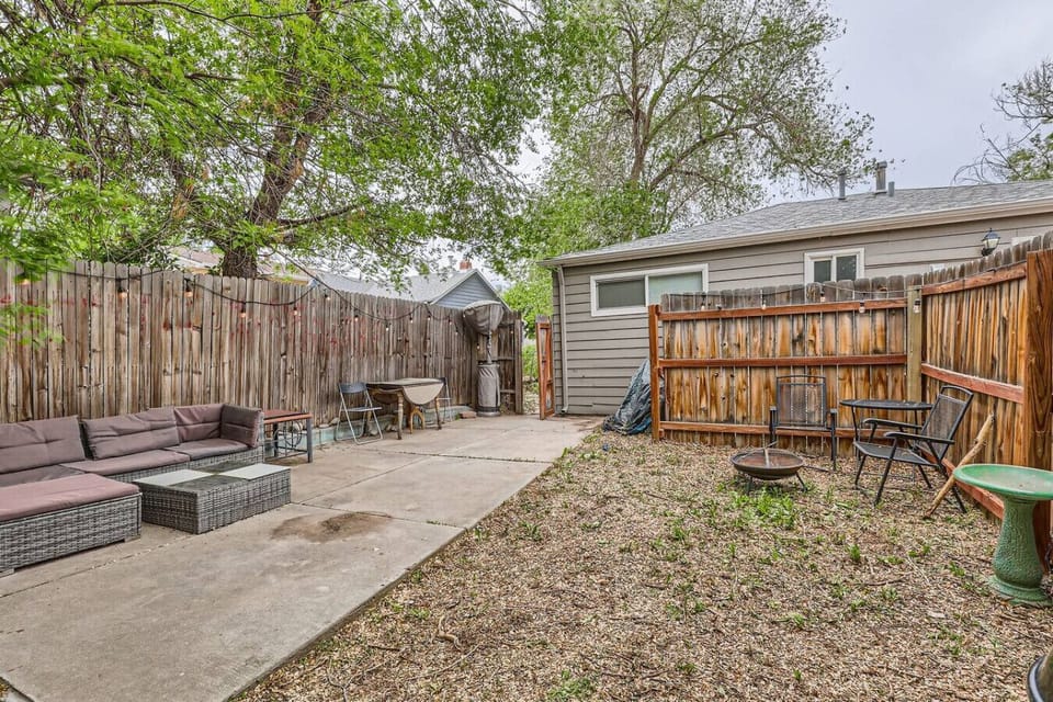 There's even a small firepit in the backyard for your enjoyment (wood not provided)