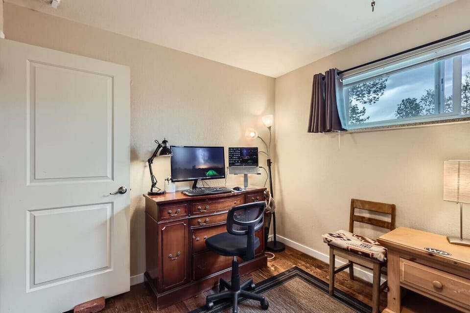 There is also a dedicated workspace in the second bedroom