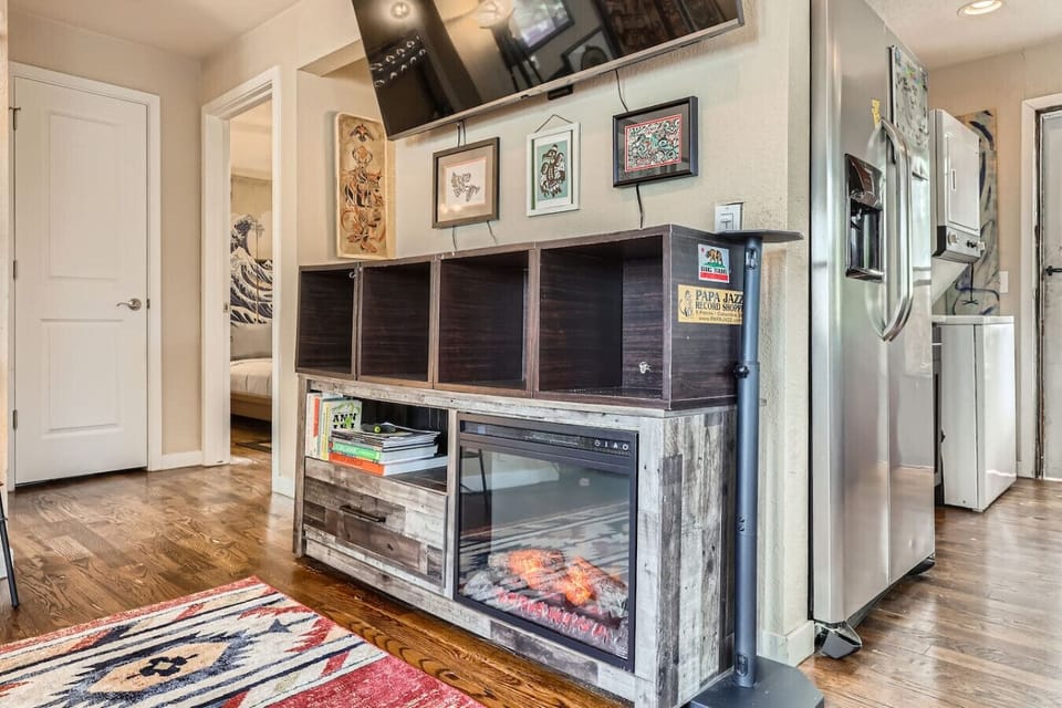 A digital fireplace is the best thing to kick on during those cold winter nights