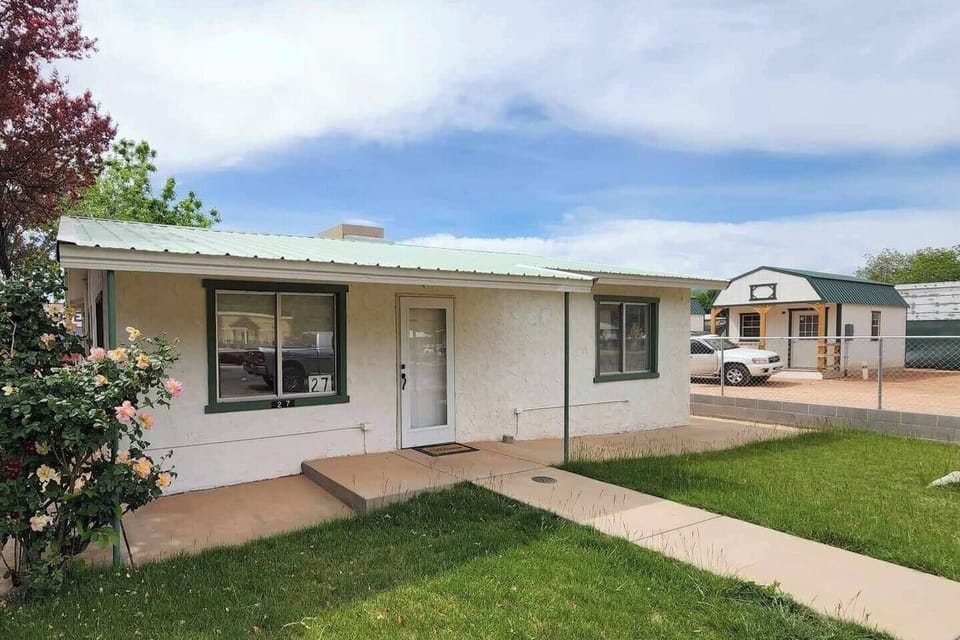 The outside of the 2 bedroom house