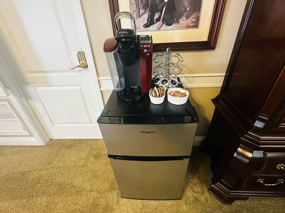 Mini fridge and Keurig