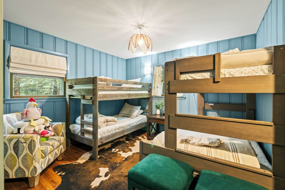 Bedroom 3 features twin-over-twin bunk bed and twin-over-full bunk bed.