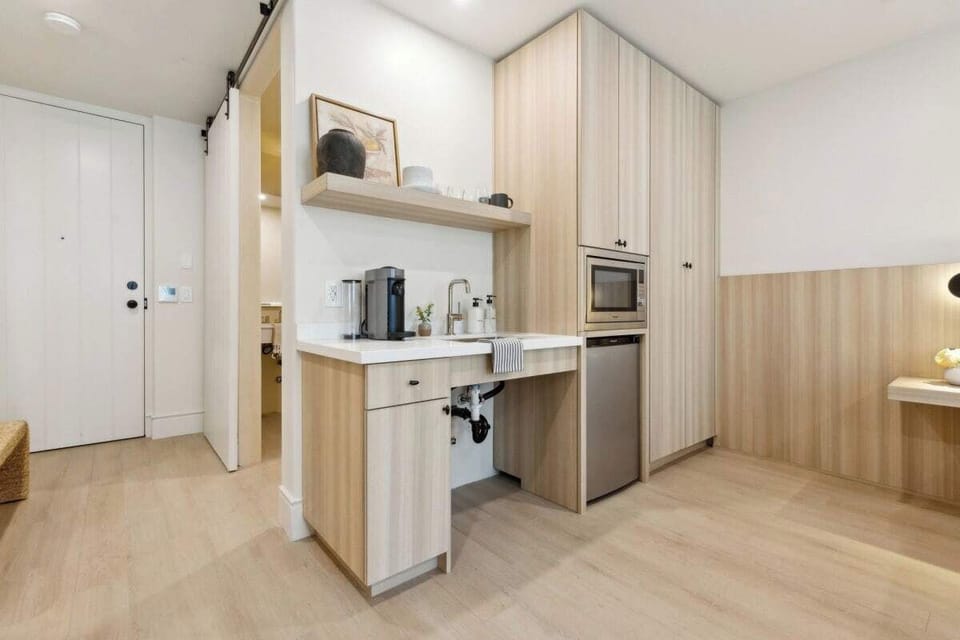 Kitchenette with Nespresso Coffee Machine and Mini Fridge - No Stove