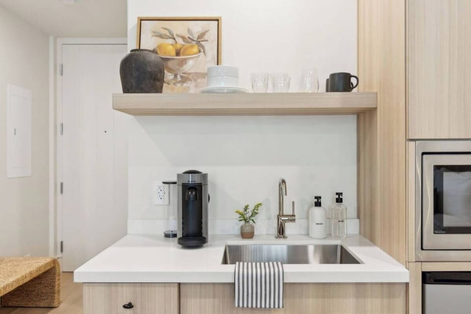 Kitchenette with Nespresso Coffee Machine and Mini Fridge - No Stove