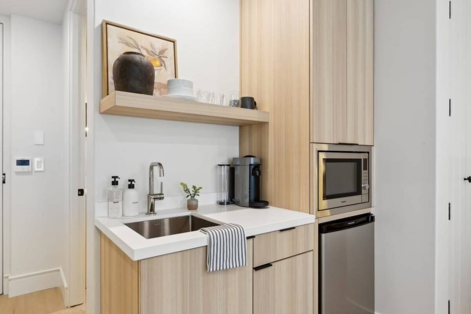 Kitchenette with Nespresso Coffee Machine and Mini Fridge - No Stove
