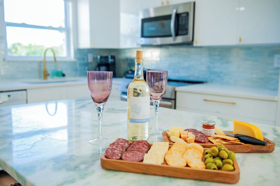 Cheese board and wine