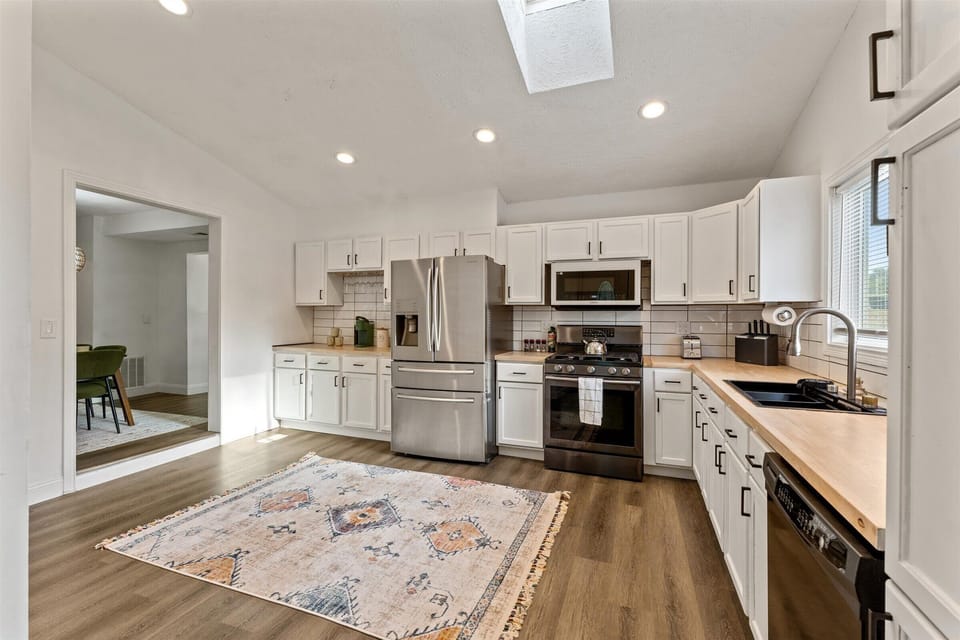 Hardwood floors with rug