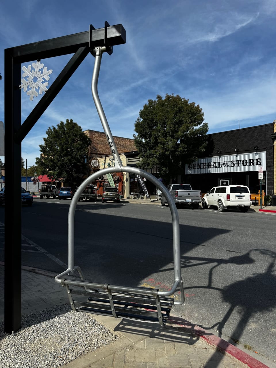 Swing outside the front of the building