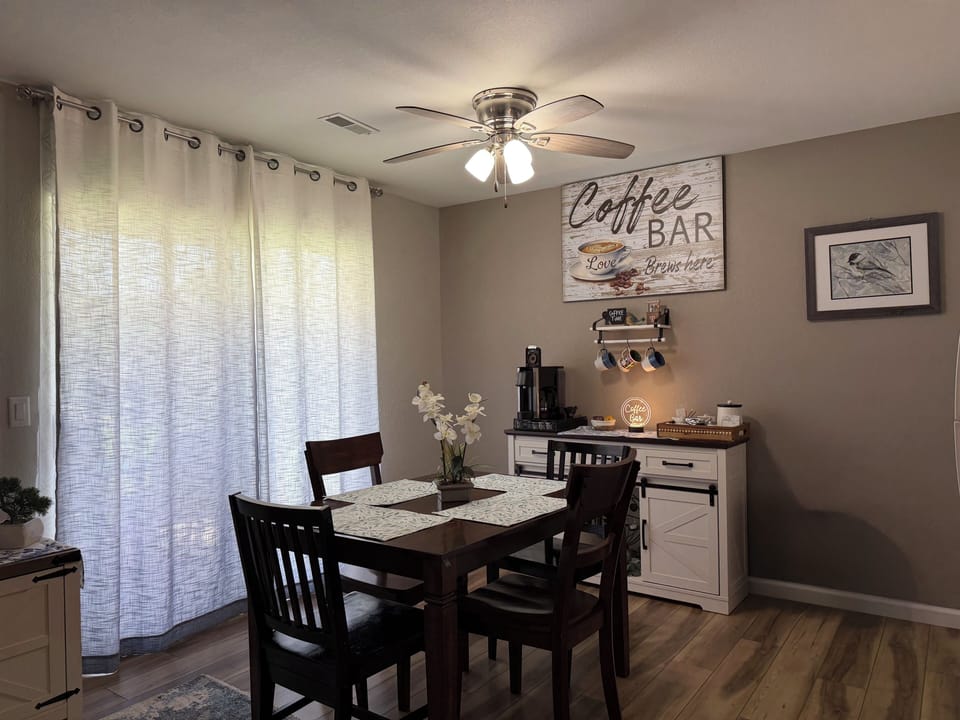 Dining Room with Coffee Bar.