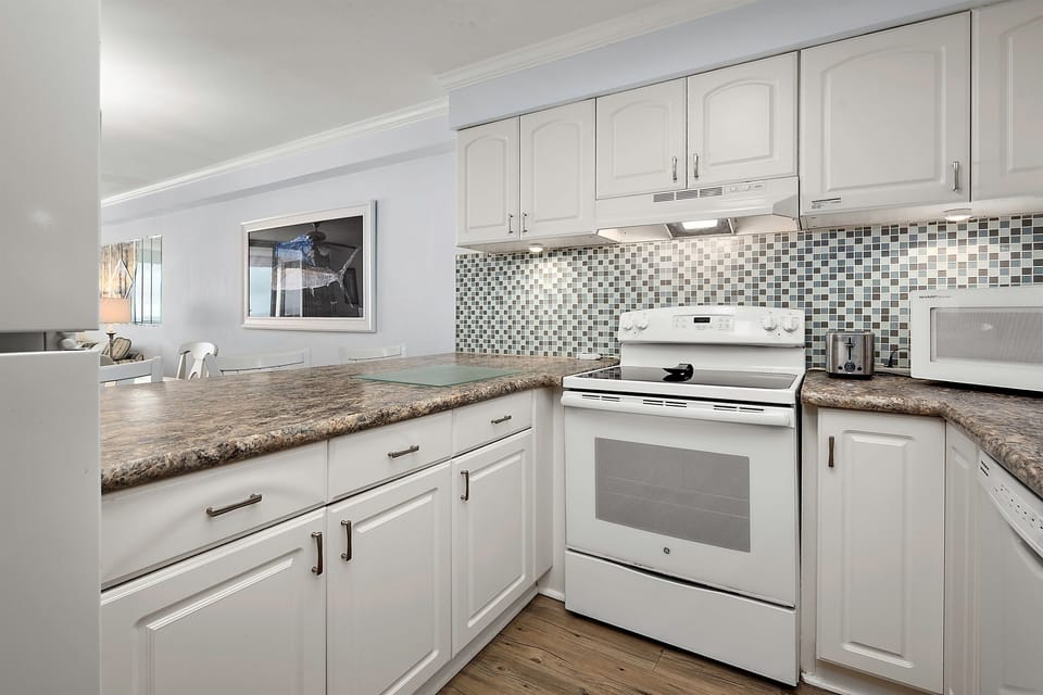 Spacious kitchen with plenty of counter space and cabinets