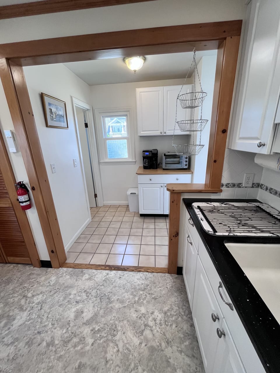 1/2 bath off kitchen