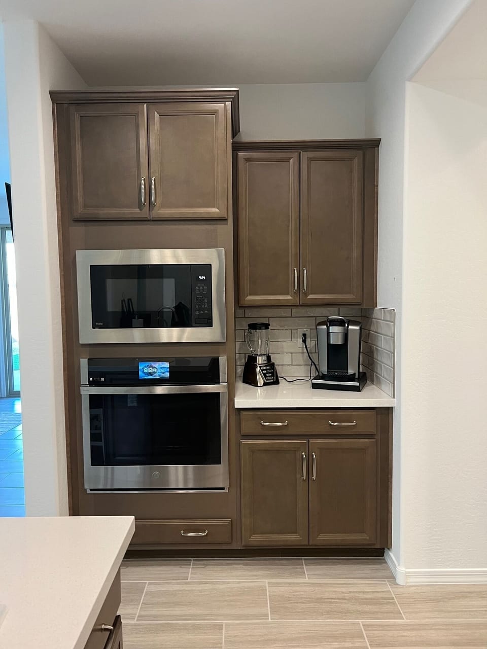 Oven, microwave and coffee bar