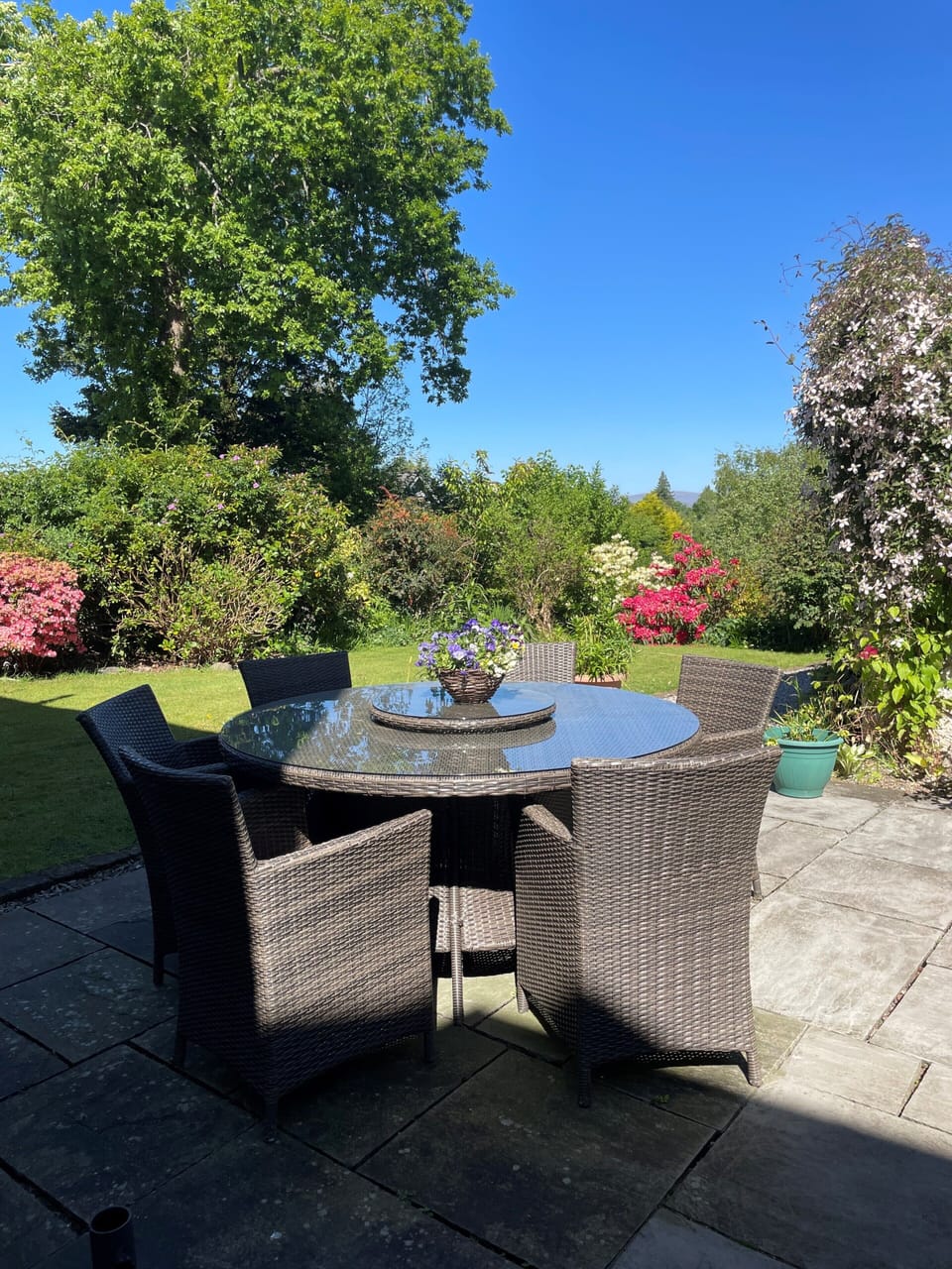 Patio with garden area