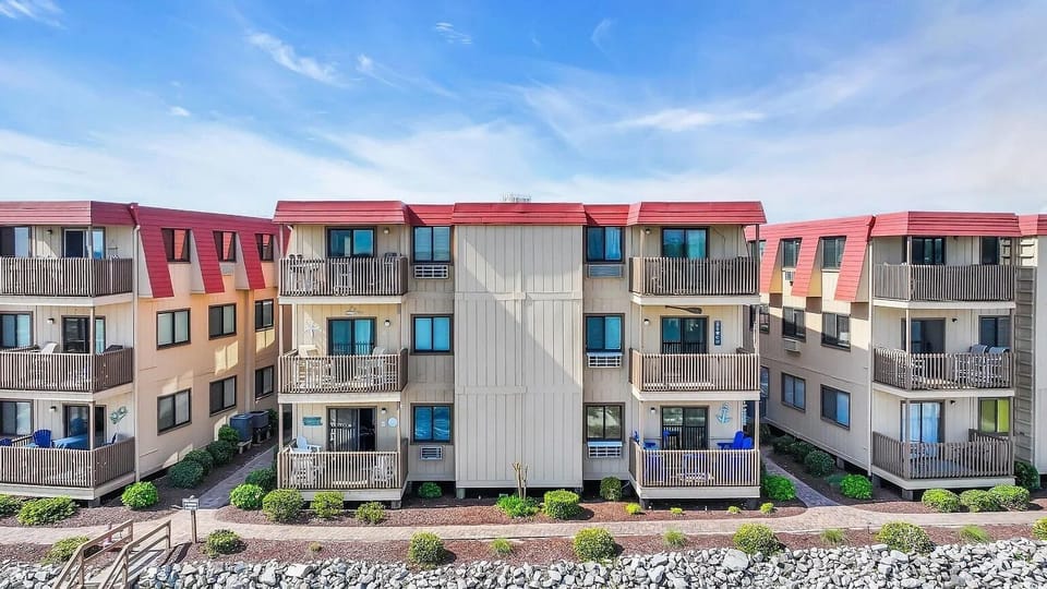 Back view from water
(Left middle unit)