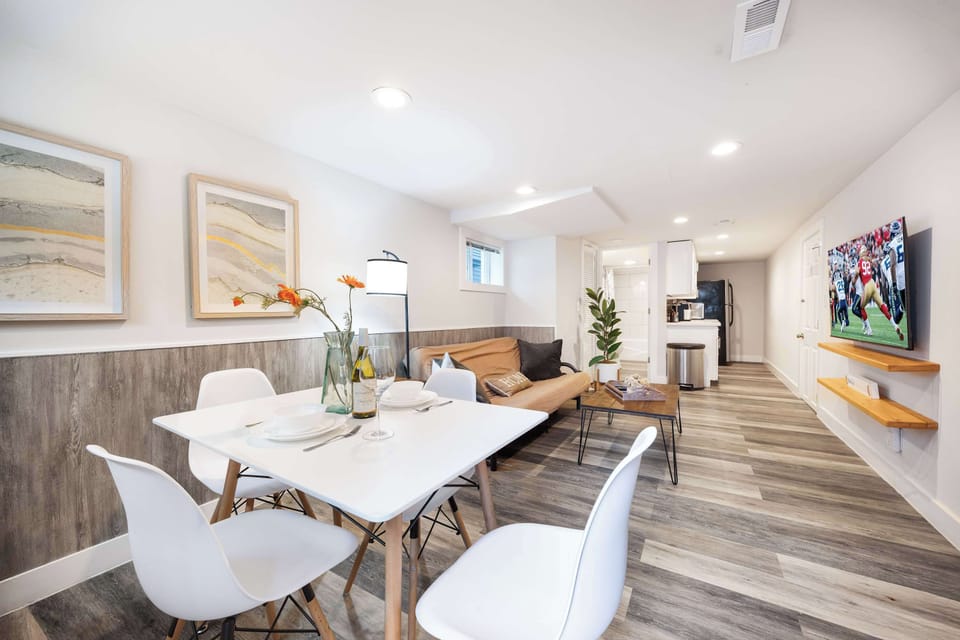 A sleek four-seater table—ideal for shared meals, morning coffee, or late-night board games.