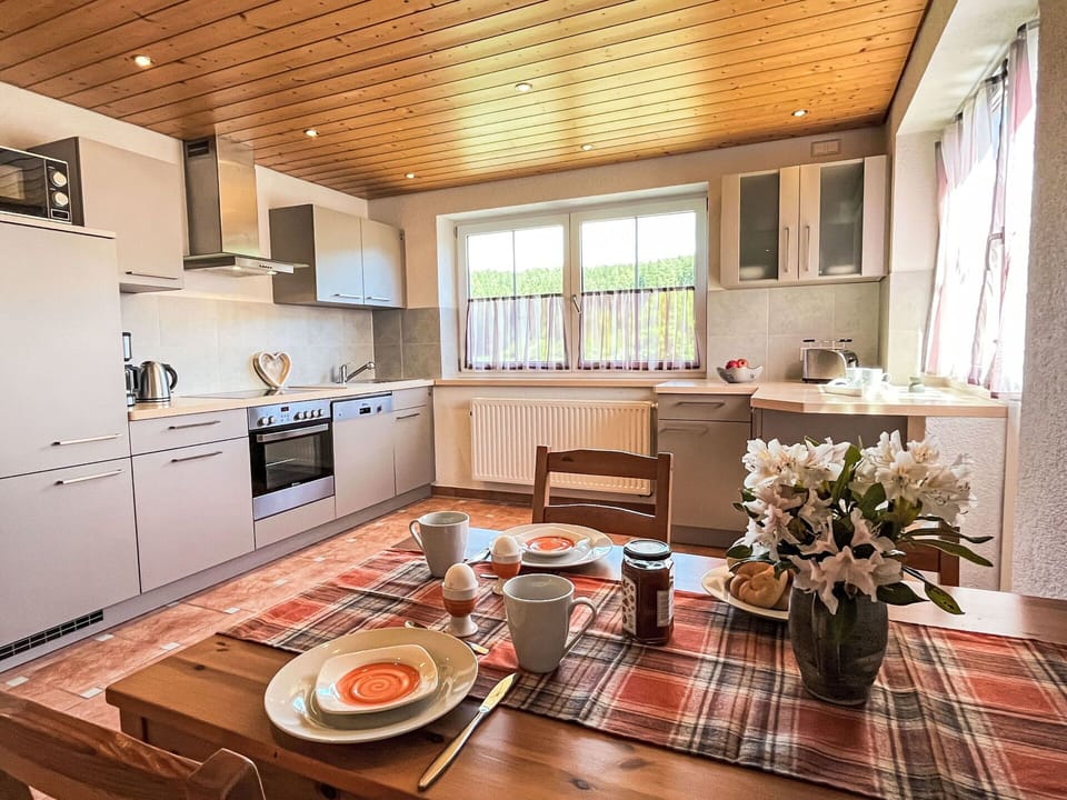 Furniture, Kitchen, Interior Design, Flooring, Wood, Countertop, Kitchen Appliance, Ceiling, Cabinetry, Floor