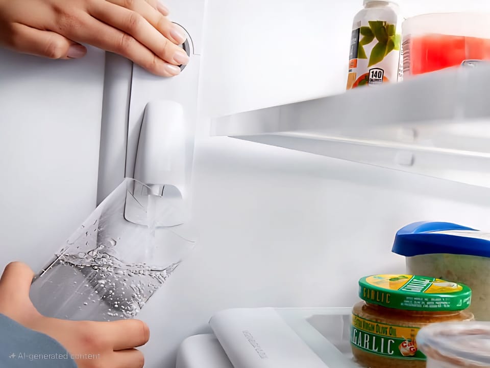 Filtered water dispenser inside the fridge 